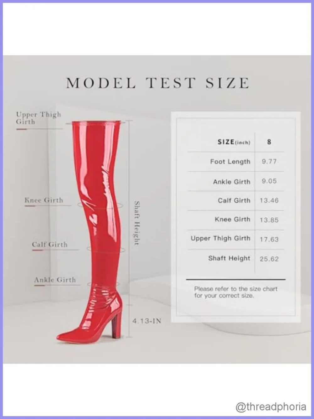 Patent Leather Over The Knee Gogo Boots Chunky Heel Pointed Toe